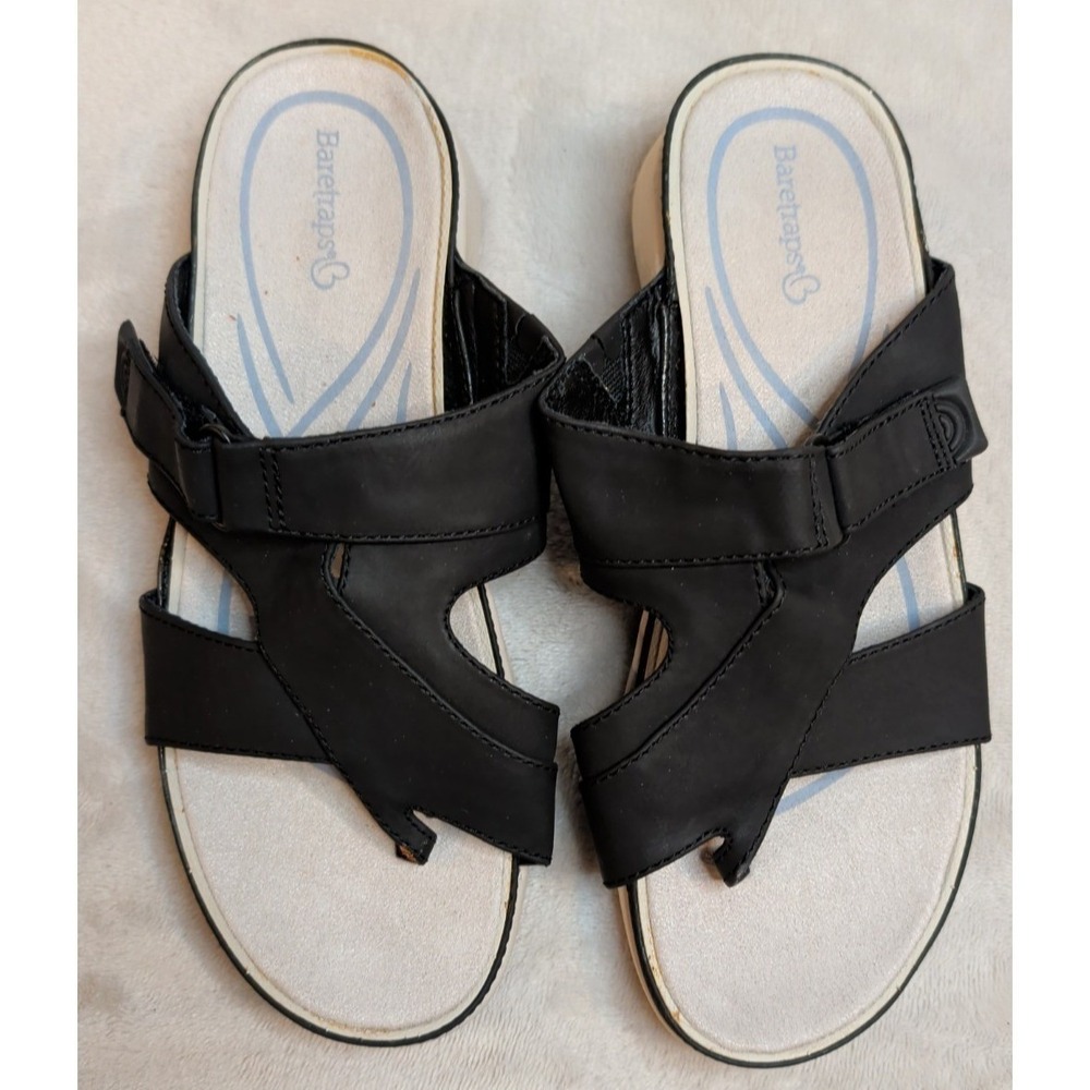 Baretraps Black Comfort Slide Sandals Womens Size 8M Cushioned Footbed‎